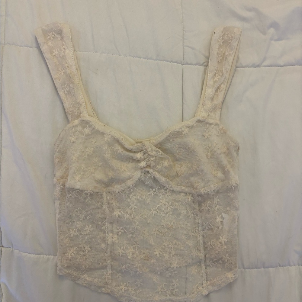 Urban Outfitters Cream Lace Top